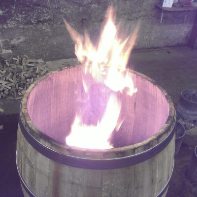 chauffe d'un tonneau lors de sa fabrication